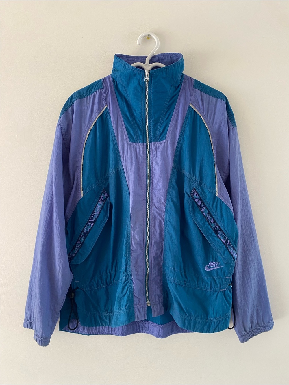 Nike Teal & Lavender Colorblock Bomber Jacket